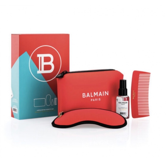 006 BALMAIN PARIS LIMITED EDITION Red Cosmetic Bags BALMAINHAIR NEW - Picture 2 of 6